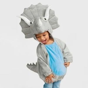 Hyde & Eek Plush Triceratops Baby Dinosaur Costume Hooded Pull-Over 12-18 months